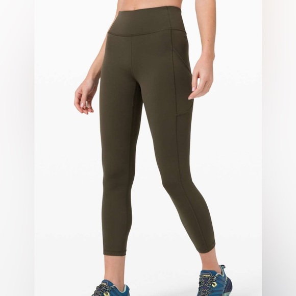 Lululemon Invigorate High Rise Everlux 25” Tights Dark Olive Size 2 - Picture 5 of 6